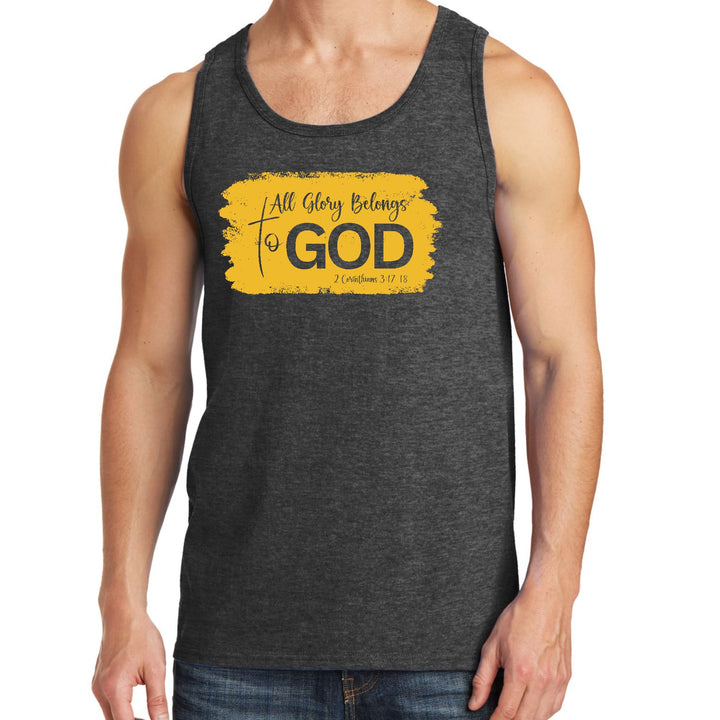 Mens Fitness Tank Top Graphic T-shirt All Glory Belongs to God, - Mens | Tank