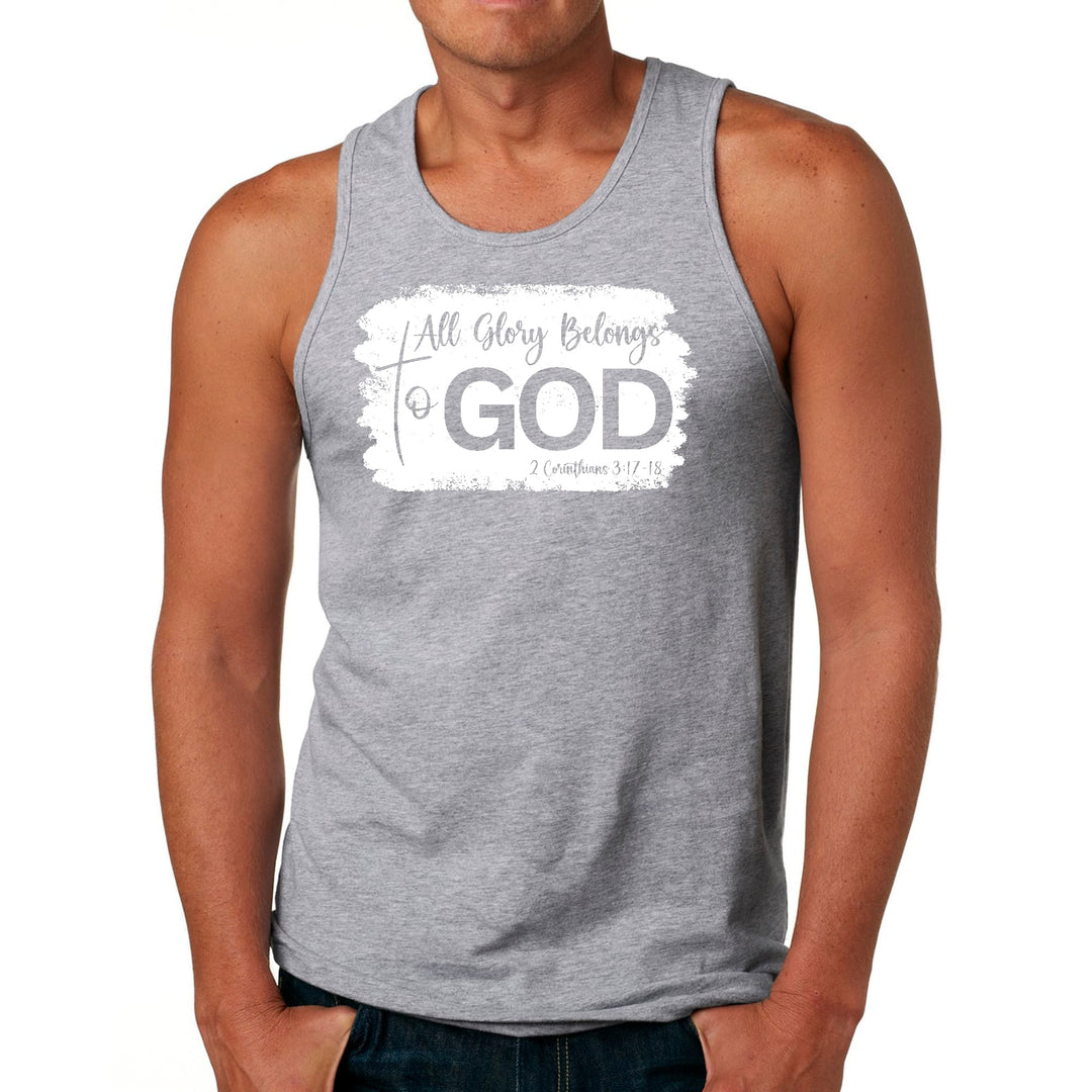 Mens Fitness Tank Top Graphic T-shirt All Glory Belongs to God - Mens | Tank