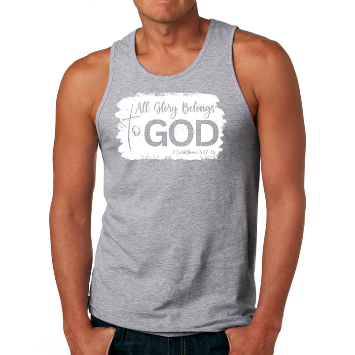 Mens Fitness Tank Top Graphic T-shirt All Glory Belongs to God - Mens | Tank