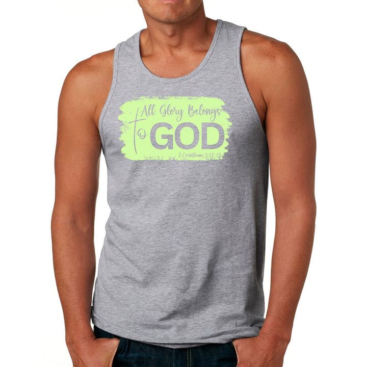 Mens Fitness Tank Top Graphic T-shirt All Glory Belongs to God - Mens | Tank