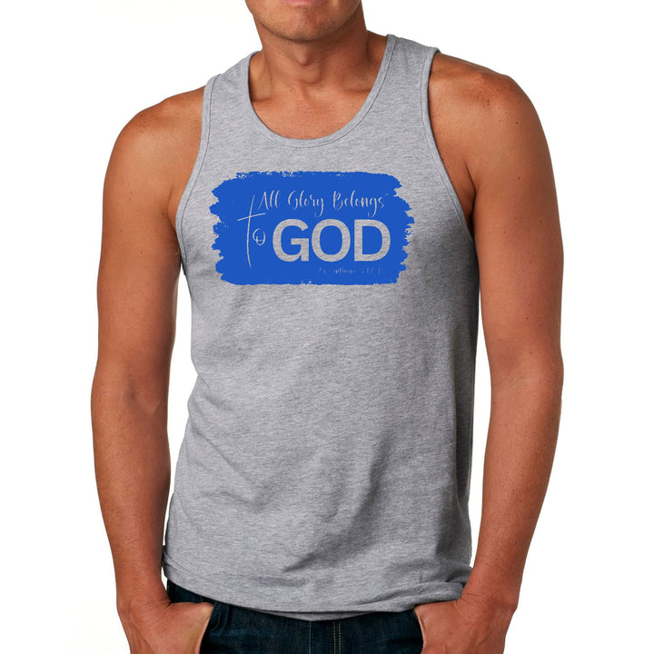 Mens Fitness Tank Top Graphic T-shirt All Glory Belongs to God - Mens | Tank