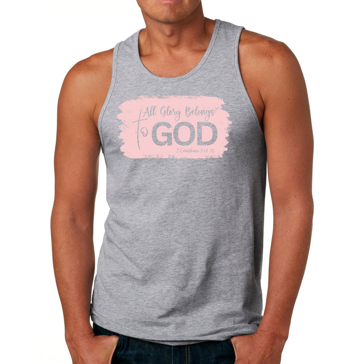 Mens Fitness Tank Top Graphic T-shirt All Glory Belongs to God - Mens | Tank