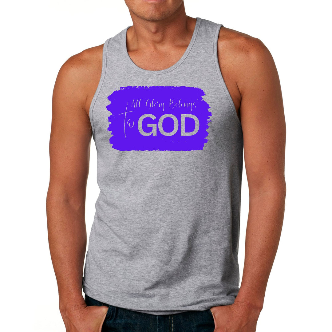 Mens Fitness Tank Top Graphic T-shirt All Glory Belongs to God - Mens | Tank