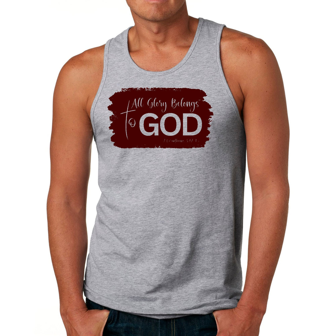 Mens Fitness Tank Top Graphic T-shirt All Glory Belongs to God - Mens | Tank