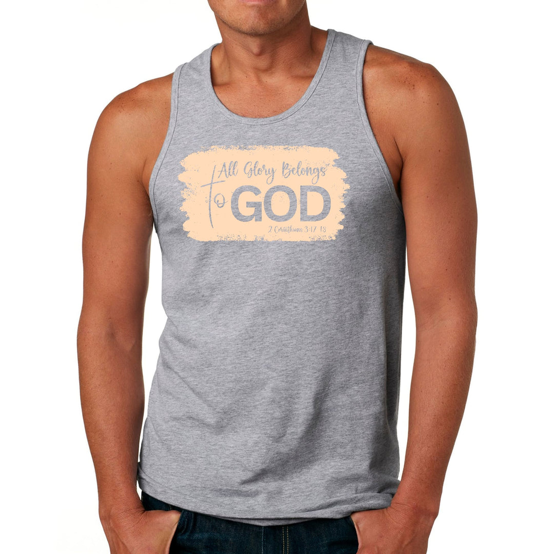 Mens Fitness Tank Top Graphic T-shirt All Glory Belongs to God - Mens | Tank