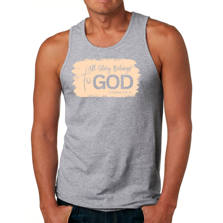 Mens Fitness Tank Top Graphic T-shirt All Glory Belongs to God - Mens | Tank