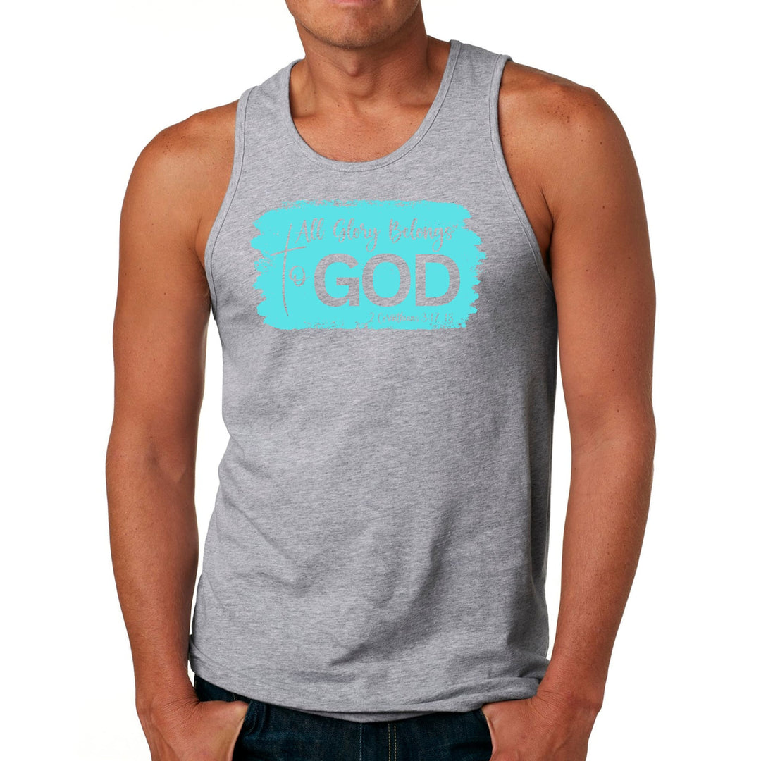 Mens Fitness Tank Top Graphic T-shirt All Glory Belongs to God - Mens | Tank