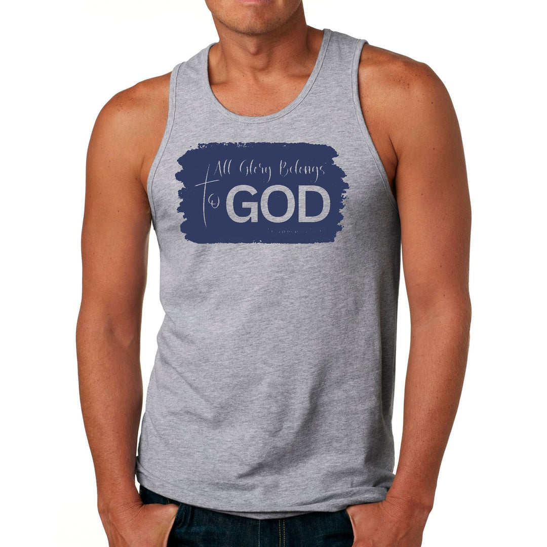 Mens Fitness Tank Top Graphic T-shirt All Glory Belongs to God - Mens | Tank