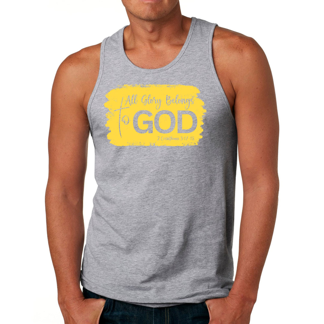 Mens Fitness Tank Top Graphic T-shirt All Glory Belongs to God - Mens | Tank