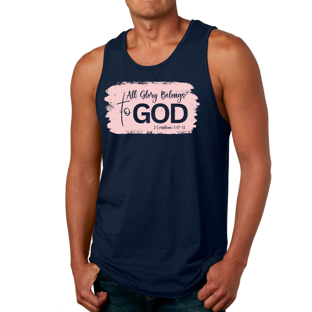 Mens Fitness Tank Top Graphic T-shirt All Glory Belongs to God - Mens | Tank