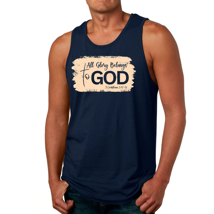 Mens Fitness Tank Top Graphic T-shirt All Glory Belongs to God - Mens | Tank