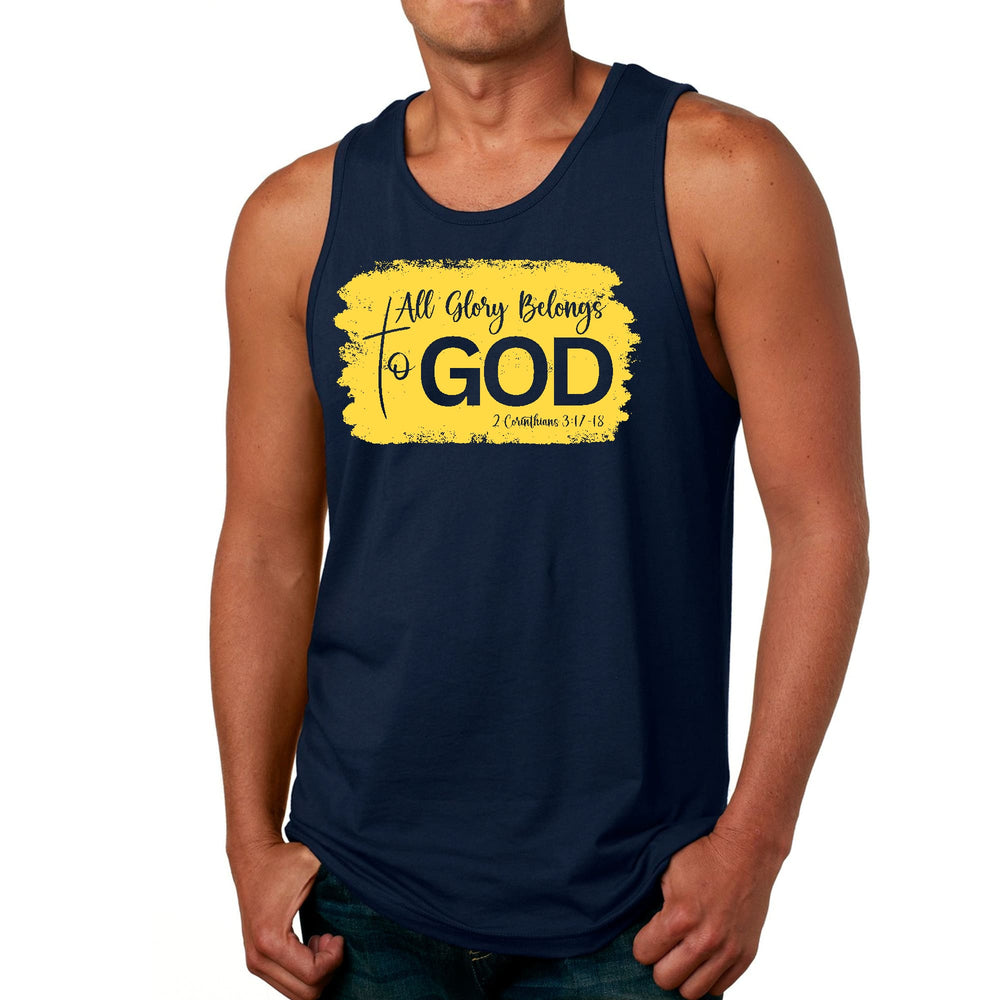 Mens Fitness Tank Top Graphic T-shirt All Glory Belongs to God - Mens | Tank