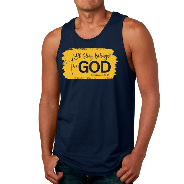 Mens Fitness Tank Top Graphic T-shirt All Glory Belongs to God, - Mens | Tank