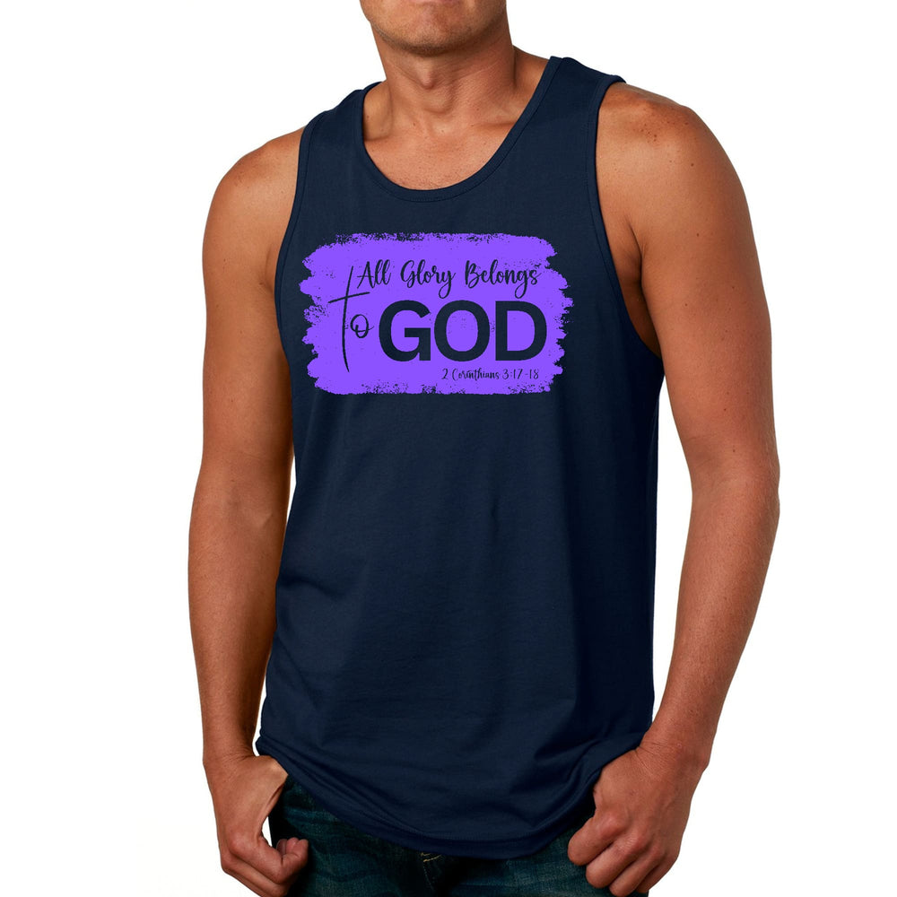 Mens Fitness Tank Top Graphic T-shirt All Glory Belongs to God, - Mens | Tank