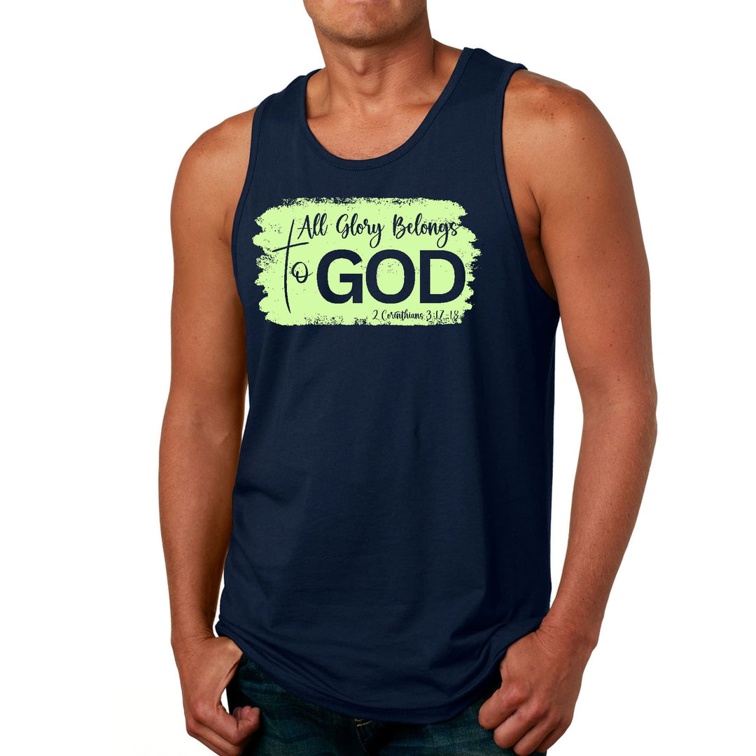 Mens Fitness Tank Top Graphic T-shirt All Glory Belongs to God - Mens | Tank