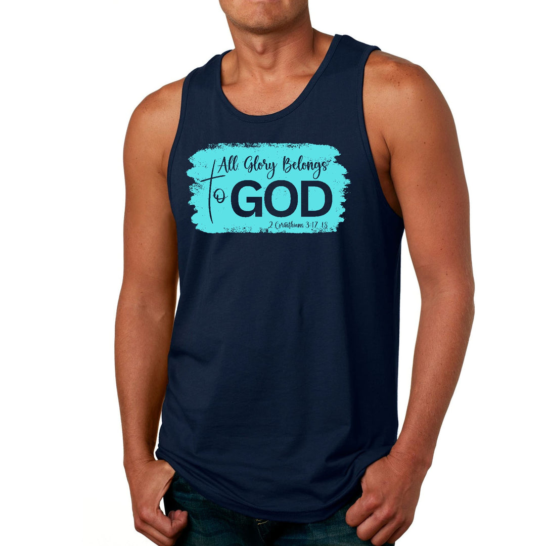 Mens Fitness Tank Top Graphic T-shirt All Glory Belongs to God - Mens | Tank