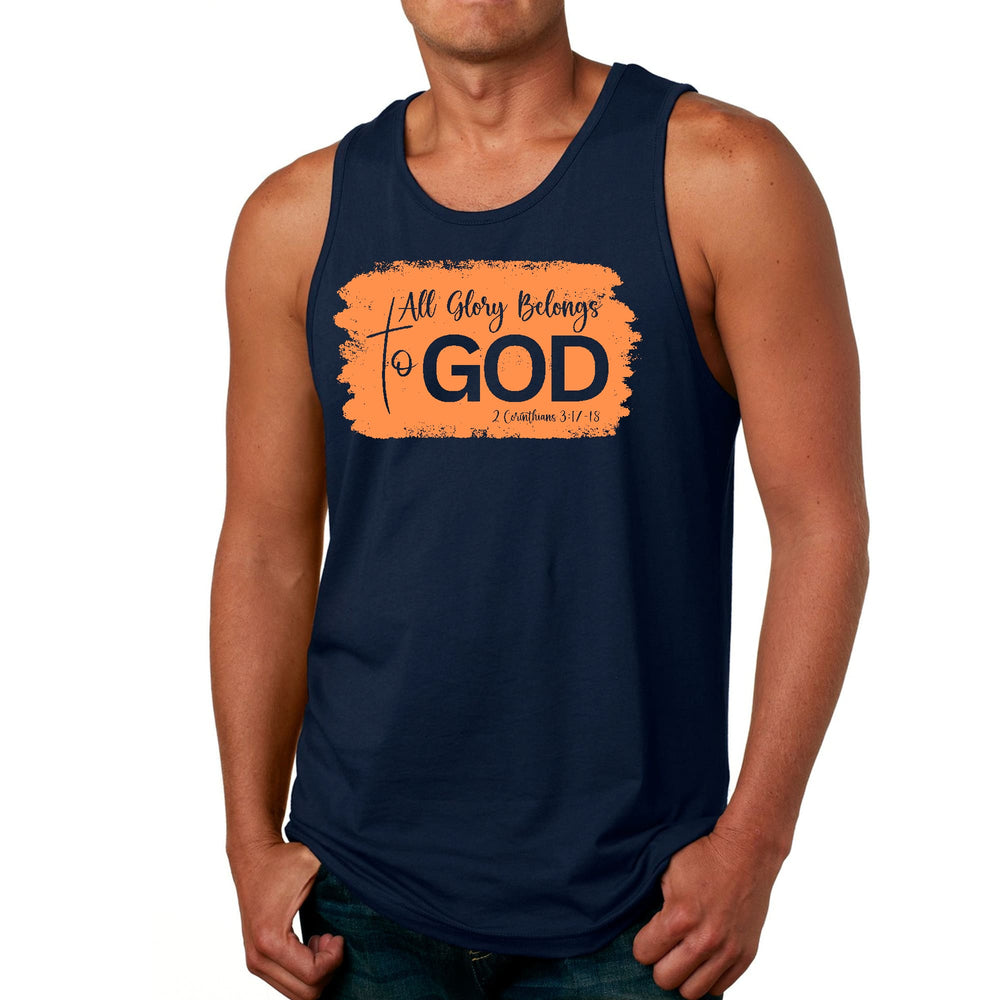 Mens Fitness Tank Top Graphic T-shirt All Glory Belongs to God - Mens | Tank