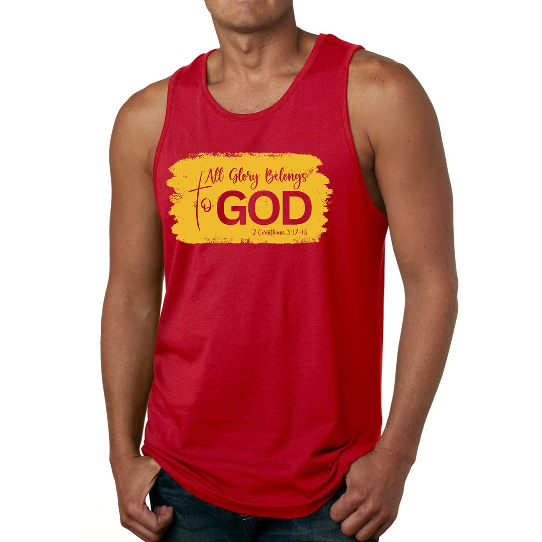 Mens Fitness Tank Top Graphic T-shirt All Glory Belongs to God, - Mens | Tank