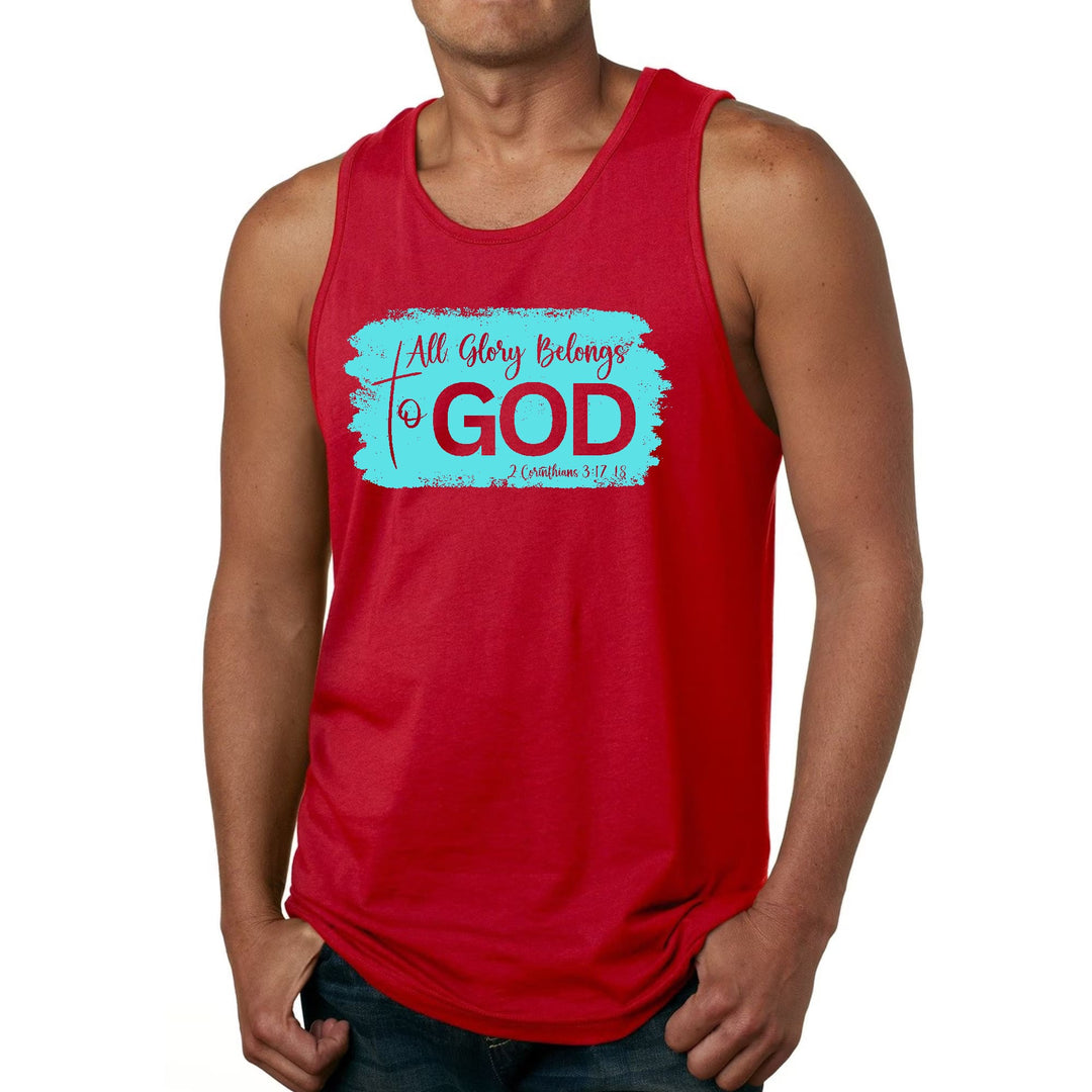 Mens Fitness Tank Top Graphic T-shirt All Glory Belongs to God - Mens | Tank