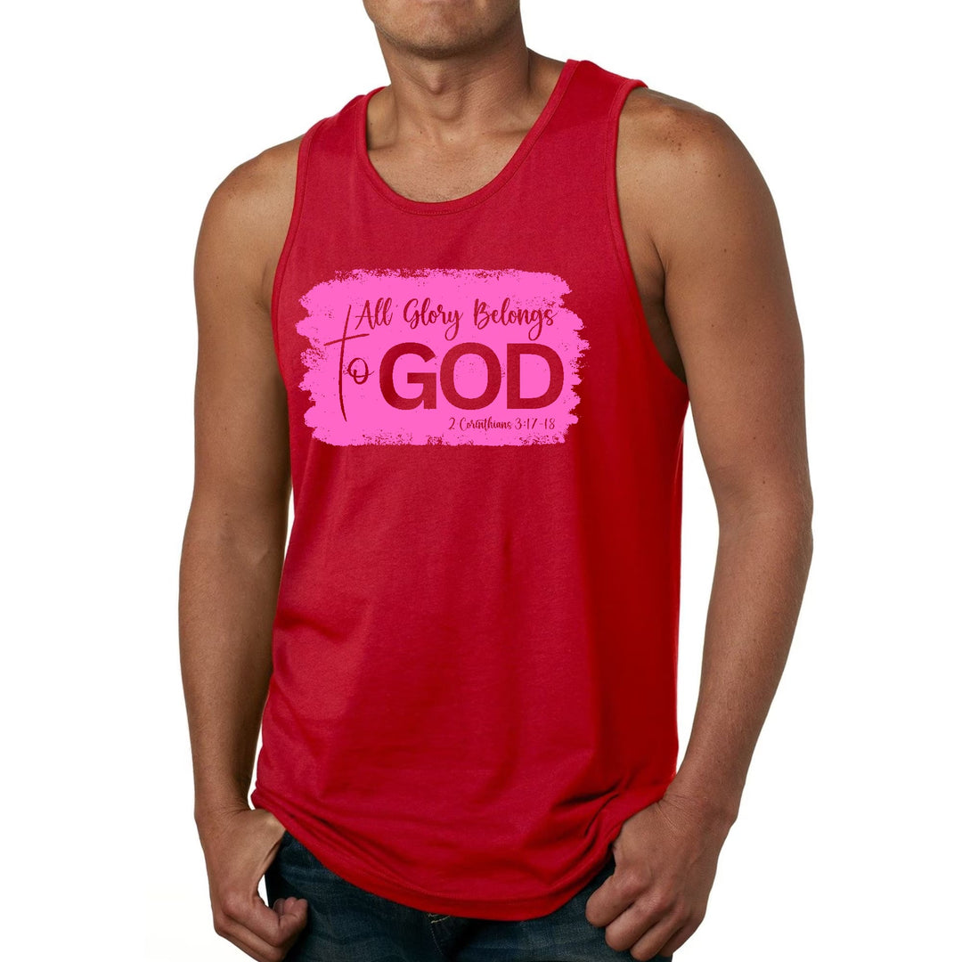 Mens Fitness Tank Top Graphic T-shirt All Glory Belongs to God - Mens | Tank