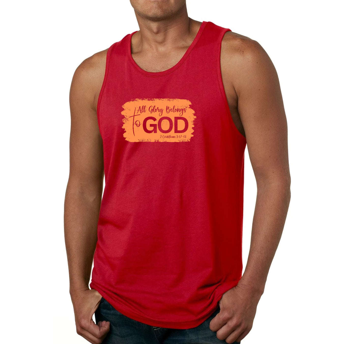 Mens Fitness Tank Top Graphic T-shirt All Glory Belongs To God - Mens | Tank