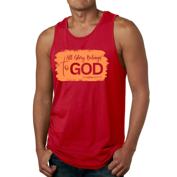 Mens Fitness Tank Top Graphic T-shirt All Glory Belongs to God - Mens | Tank