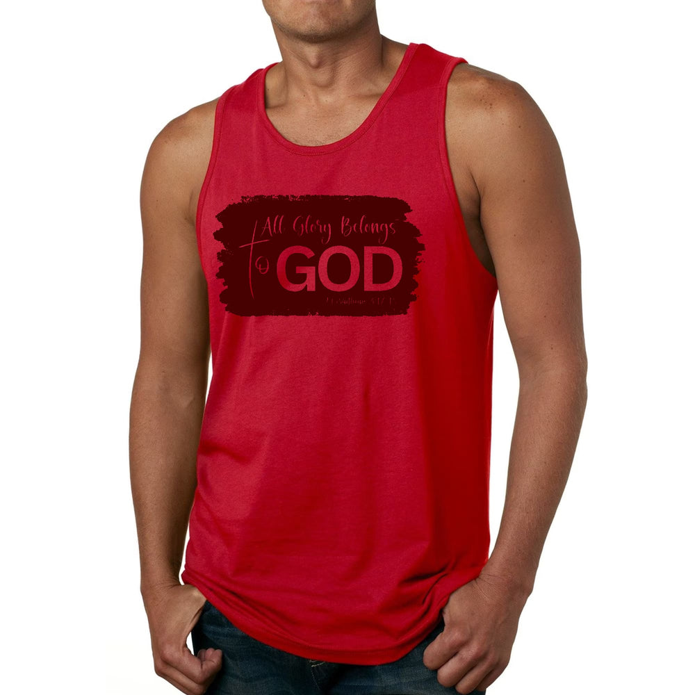 Mens Fitness Tank Top Graphic T-shirt All Glory Belongs to God - Mens | Tank