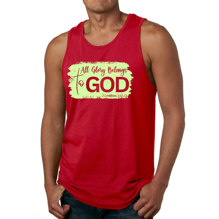 Mens Fitness Tank Top Graphic T-shirt All Glory Belongs to God - Mens | Tank