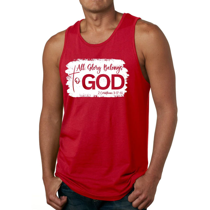 Mens Fitness Tank Top Graphic T-shirt All Glory Belongs to God - Mens | Tank