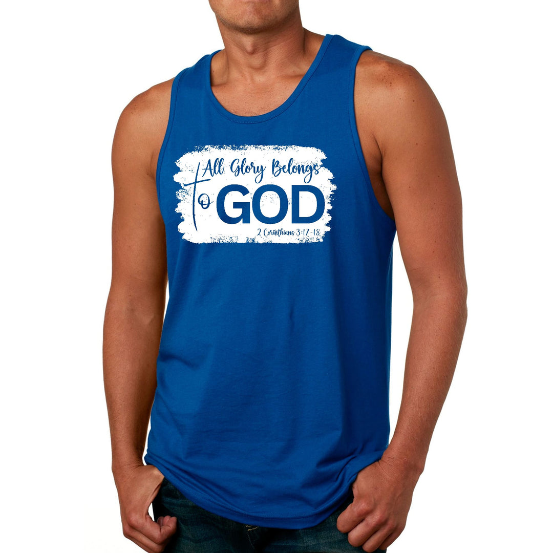 Mens Fitness Tank Top Graphic T-shirt All Glory Belongs to God - Mens | Tank