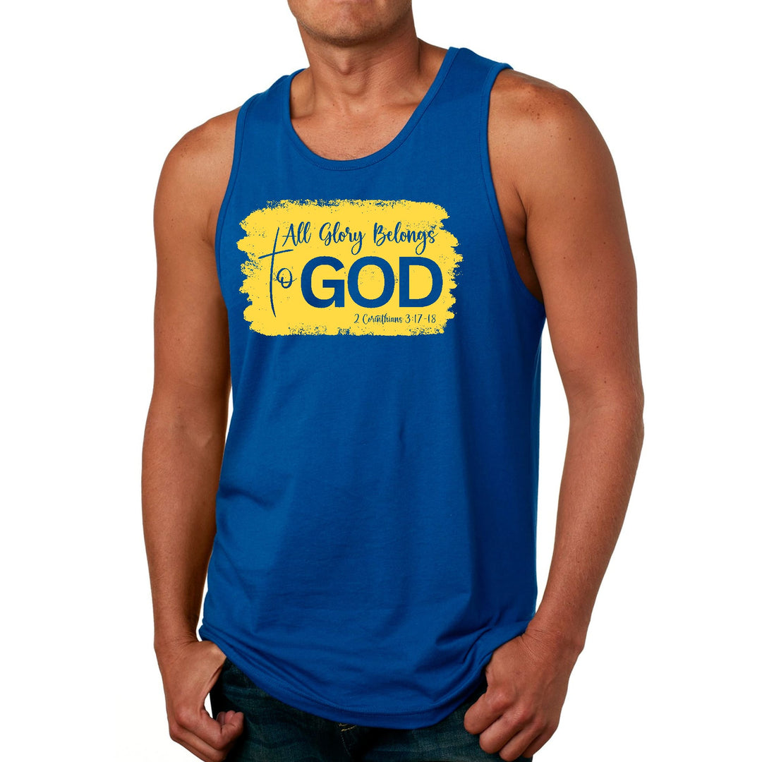 Mens Fitness Tank Top Graphic T-shirt All Glory Belongs to God - Mens | Tank