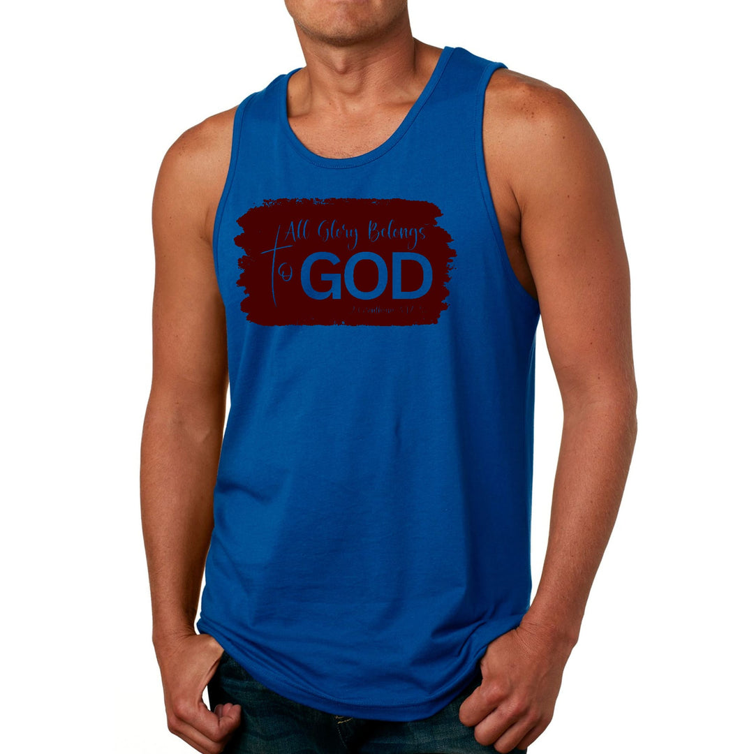 Mens Fitness Tank Top Graphic T-shirt All Glory Belongs to God - Mens | Tank