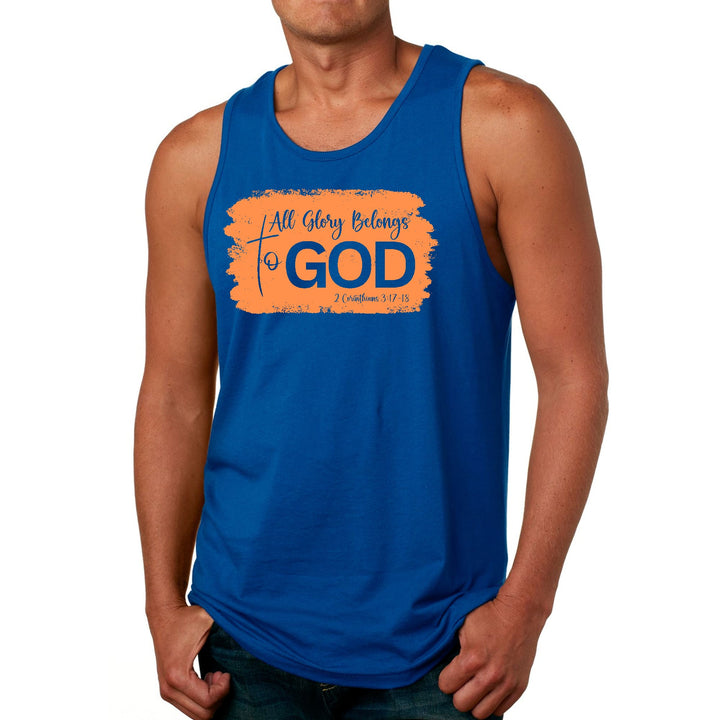 Mens Fitness Tank Top Graphic T-shirt All Glory Belongs to God - Mens | Tank