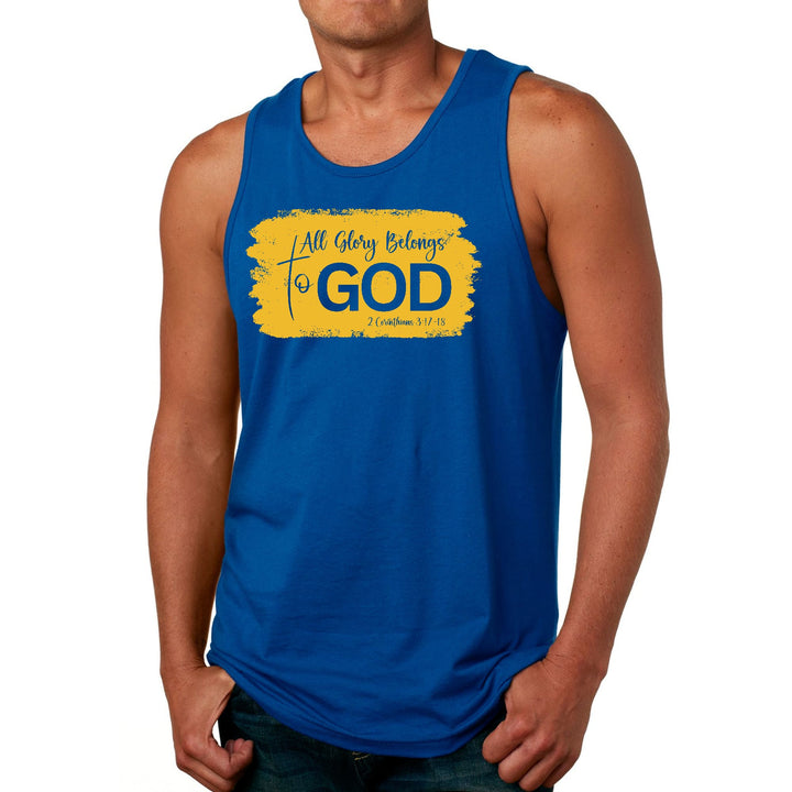 Mens Fitness Tank Top Graphic T-shirt All Glory Belongs to God, - Mens | Tank