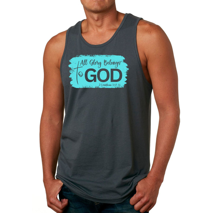 Mens Fitness Tank Top Graphic T-shirt All Glory Belongs to God - Mens | Tank