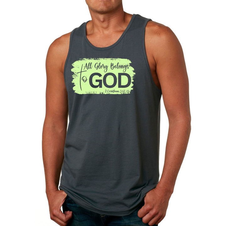 Mens Fitness Tank Top Graphic T-shirt All Glory Belongs to God - Mens | Tank