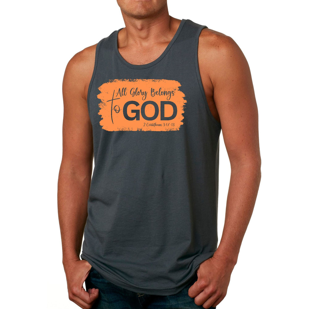 Mens Fitness Tank Top Graphic T-shirt All Glory Belongs to God - Mens | Tank