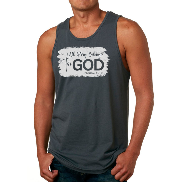 Mens Fitness Tank Top Graphic T-shirt All Glory Belongs to God - Mens | Tank