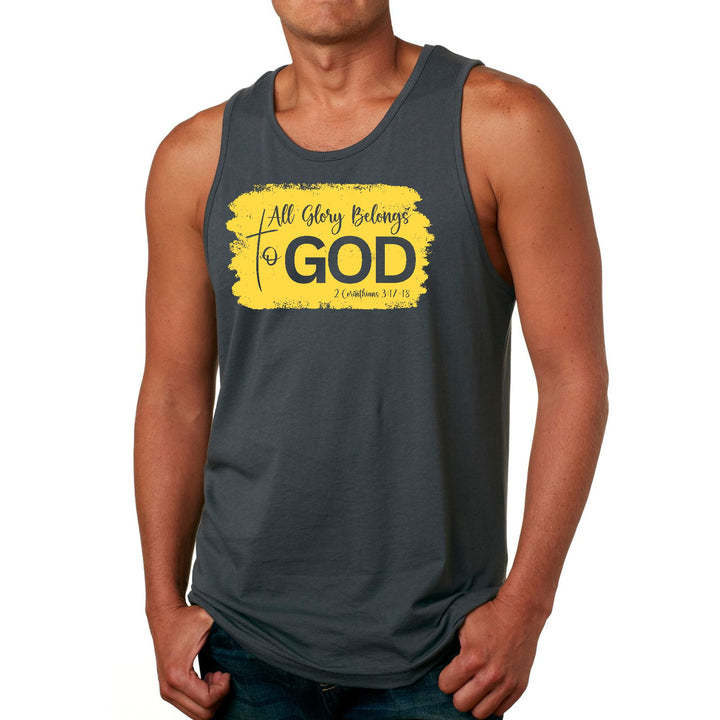 Mens Fitness Tank Top Graphic T-shirt All Glory Belongs to God - Mens | Tank