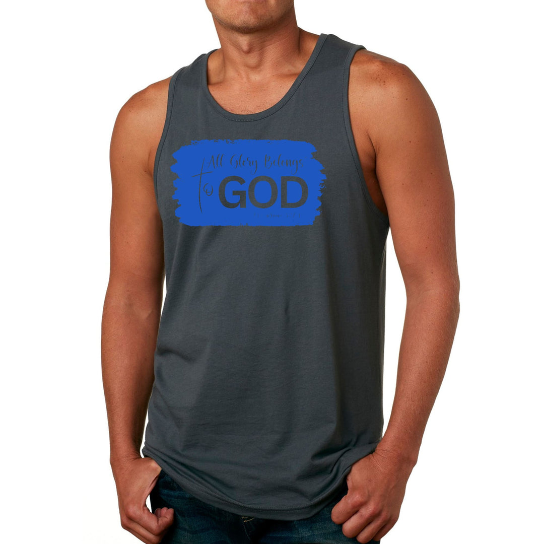 Mens Fitness Tank Top Graphic T-shirt All Glory Belongs to God - Mens | Tank