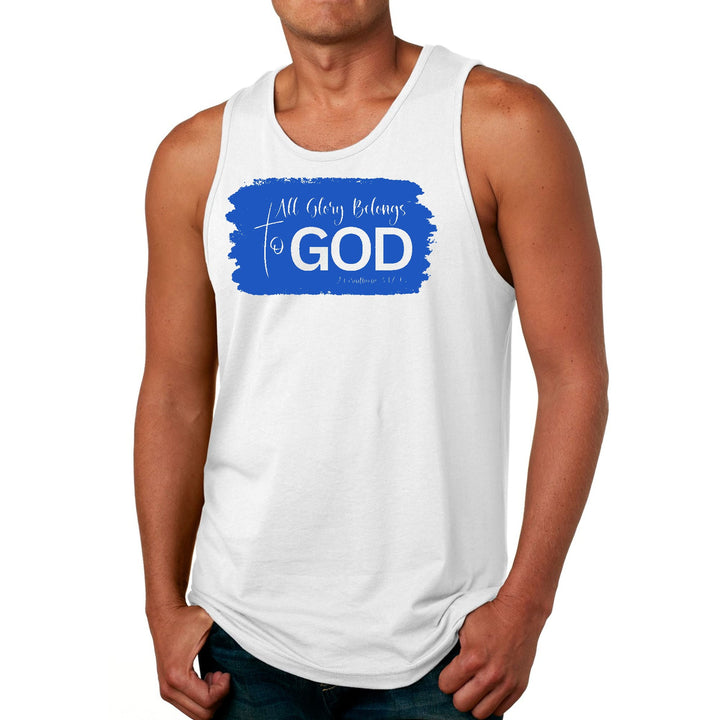 Mens Fitness Tank Top Graphic T-shirt All Glory Belongs to God - Mens | Tank