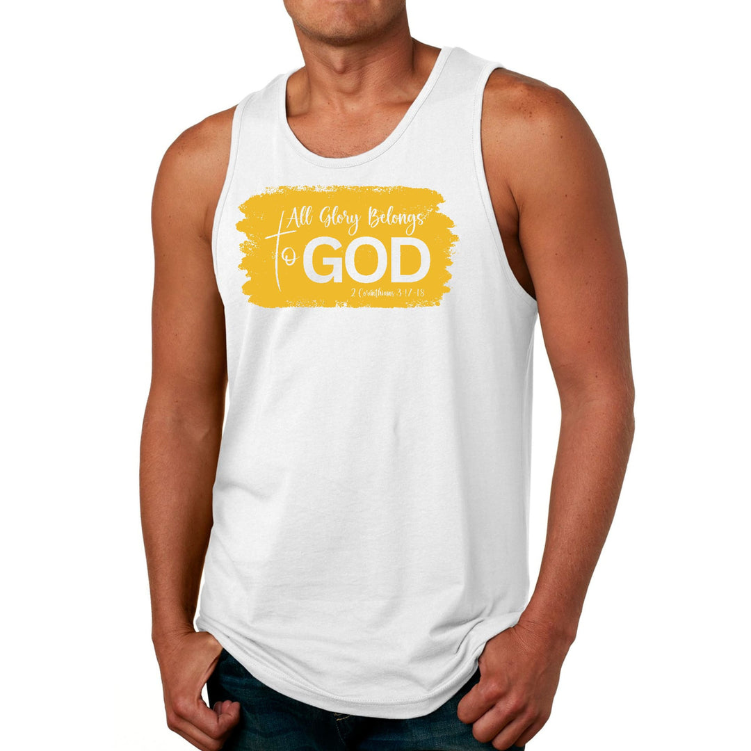 Mens Fitness Tank Top Graphic T-shirt All Glory Belongs to God, - Mens | Tank