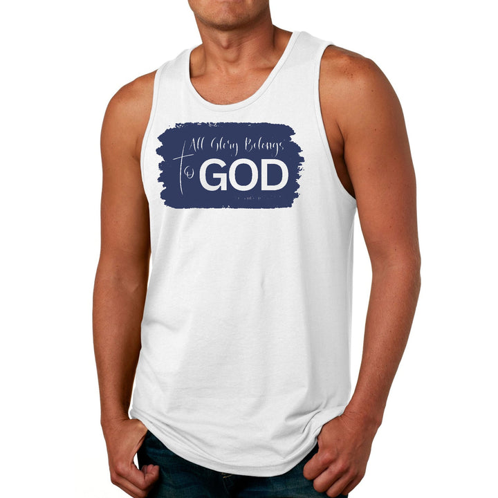 Mens Fitness Tank Top Graphic T-shirt All Glory Belongs to God - Mens | Tank