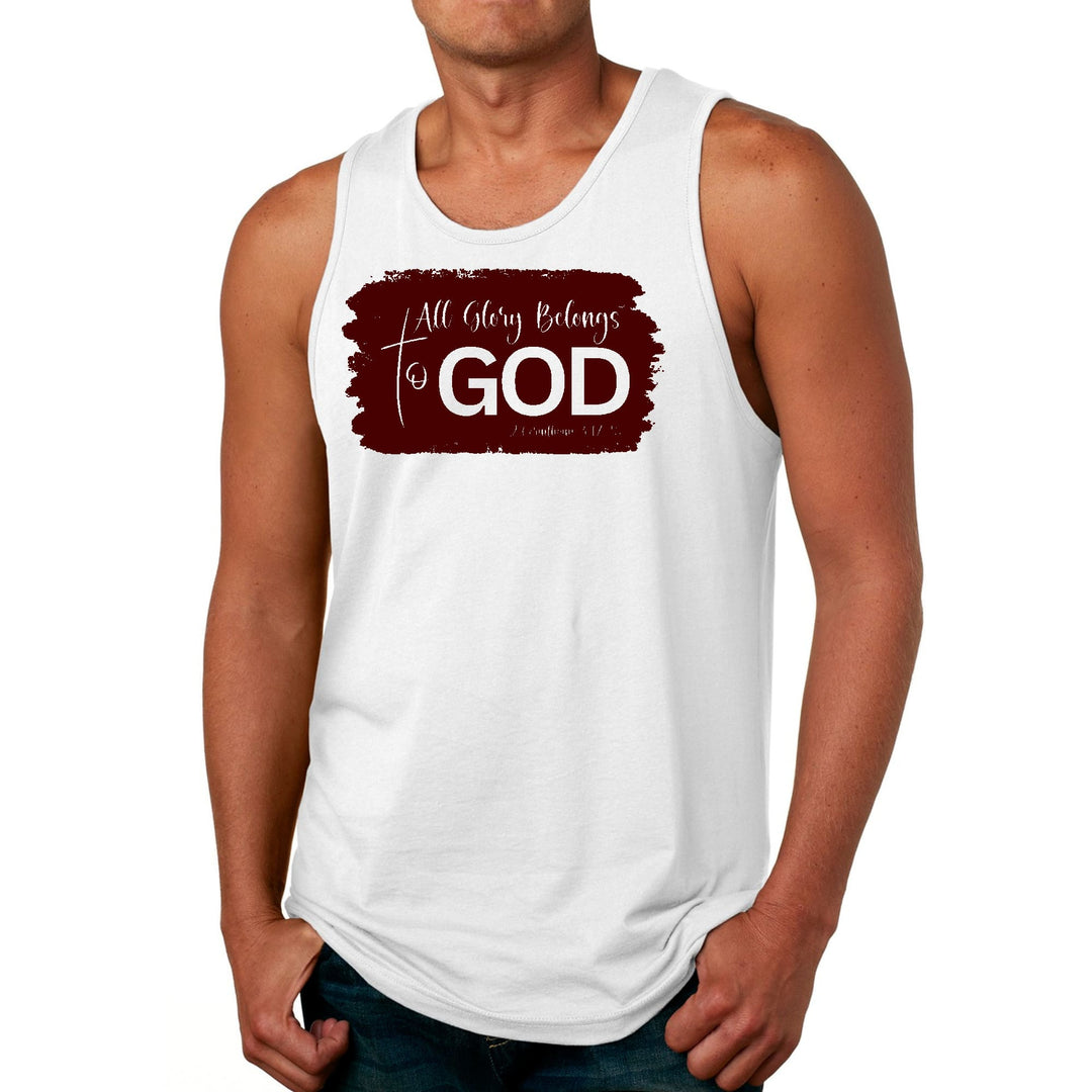 Mens Fitness Tank Top Graphic T-shirt All Glory Belongs to God - Mens | Tank