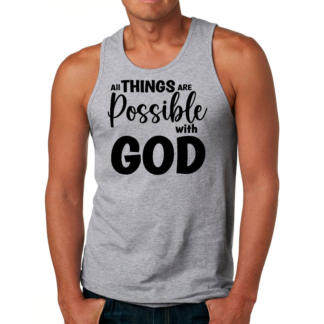 Mens Fitness Tank Top Graphic T-shirt All Things are Possible - Mens | Tank Tops