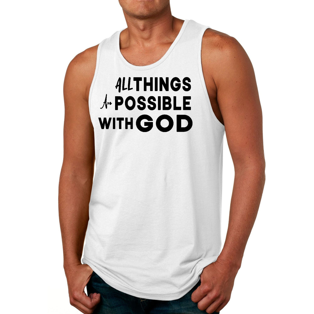 Mens Fitness Tank Top Graphic T-shirt All Things are Possible - Mens | Tank Tops