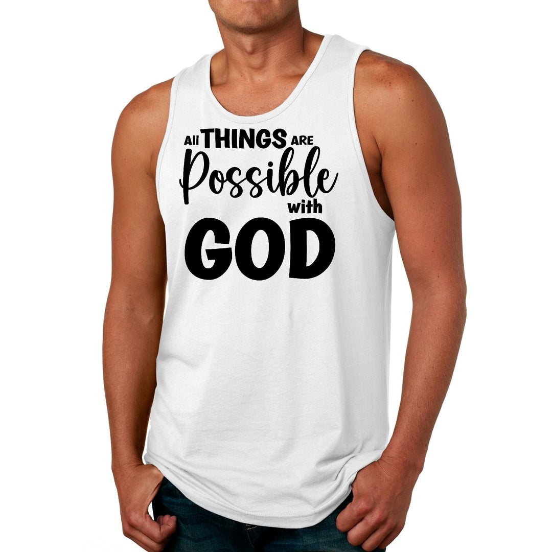 Mens Fitness Tank Top Graphic T-shirt All Things are Possible - Mens | Tank Tops