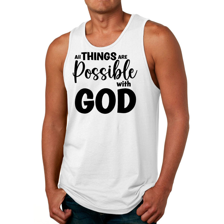 Mens Fitness Tank Top Graphic T-shirt All Things are Possible - Mens | Tank Tops