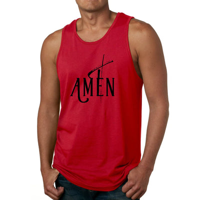 Mens Fitness Tank Top Graphic T-shirt Amen Black Print - Mens | Tank Tops