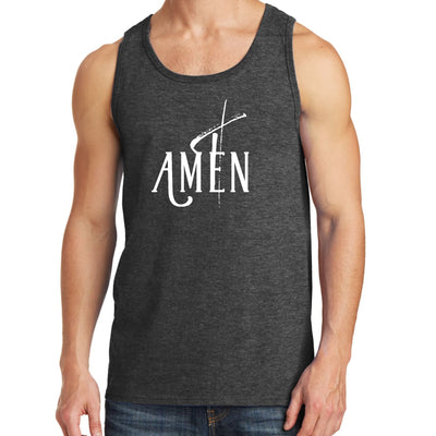 Mens Fitness Tank Top Graphic T-shirt Amen White Print - Mens | Tank Tops